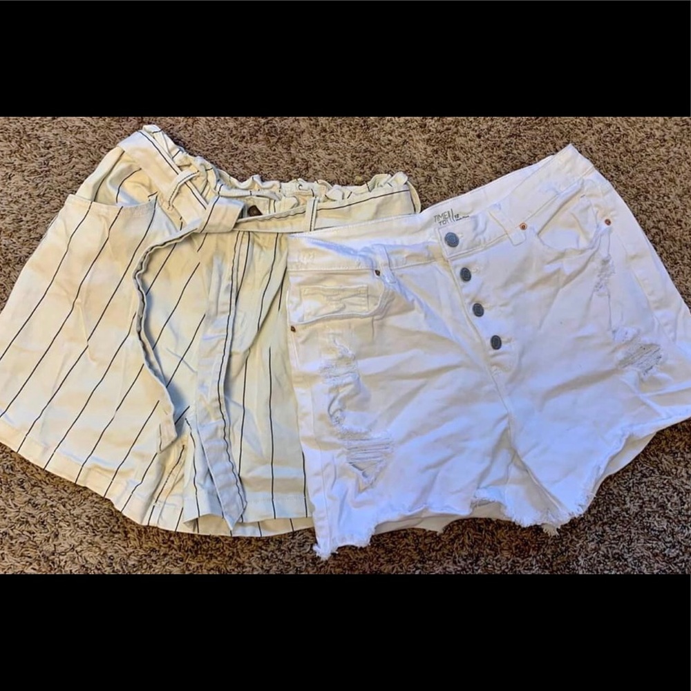 2 pair size 12 Time and Tru white shorts